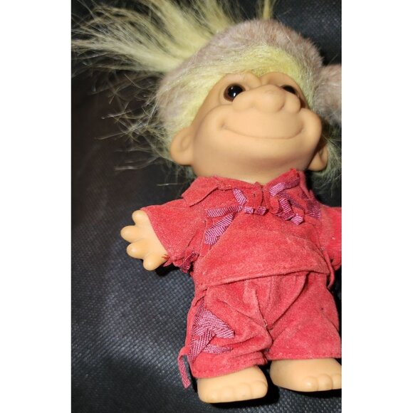 Vintage Russ Troll Doll With Red Outfit & Santa Hat Davey Crockett - Picture 8 of 9